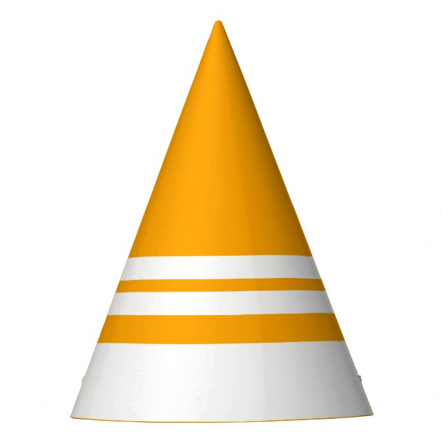 Hellfarbene, sonnige, gelbe Retro Streifen Partyhütchen (Vorderseite)