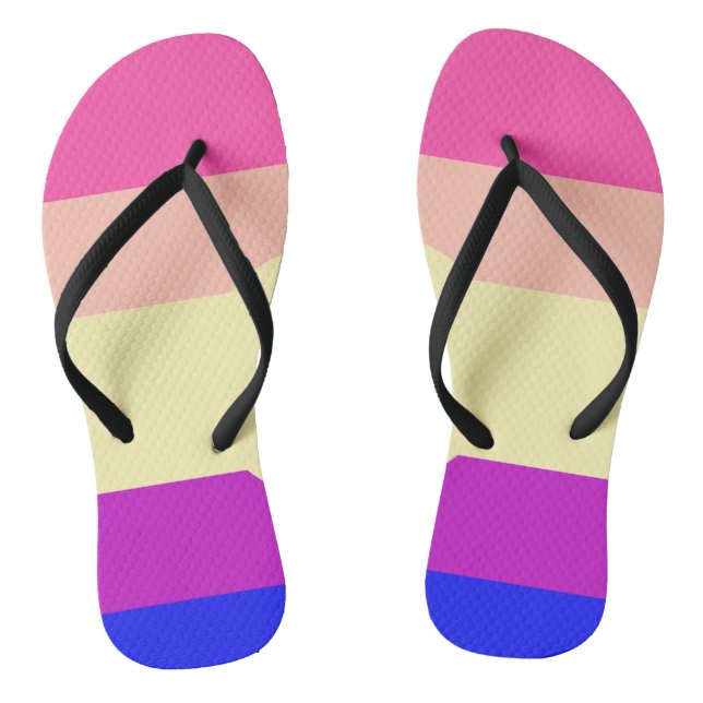 Hellfarbene Streifen - Sommer- Flip Flops (Fußbett)