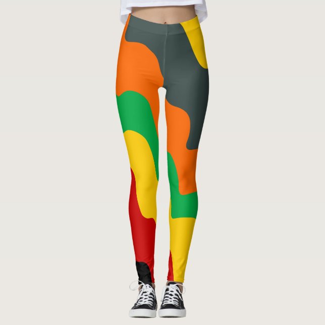 Hellfarbene Wellen des Ozeans Leggings (Vorderseite)