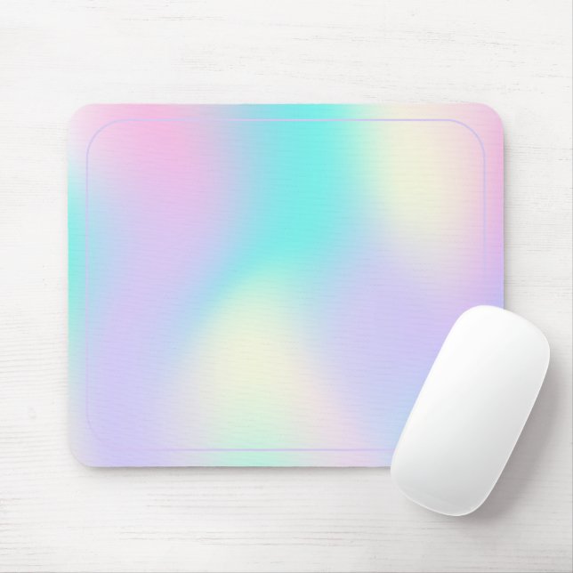 Hellfarbener holografischer Hintergrund Mousepad (Mit Mouse)