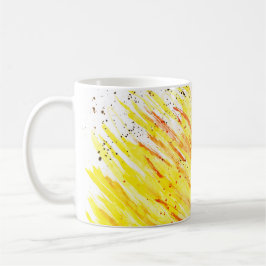 Hellfarbig abstrakt-gelb-orange-schwarz kaffeetasse