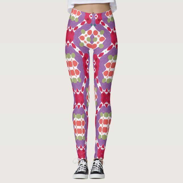 Hellfarbig Abstrakt Leggings (Vorderseite)