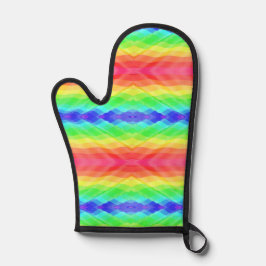 Hellfarbige Ofenhandschuhe mit einem Regenbogen  Ofenhandschuh