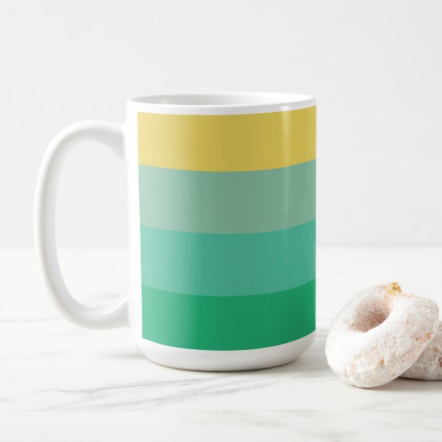 Hellfarbige Streifen Kaffeetasse (Mit Donut)