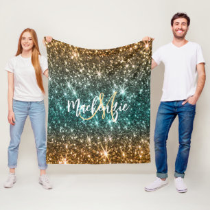 Hellfarbiger Glitzer Fleecedecke