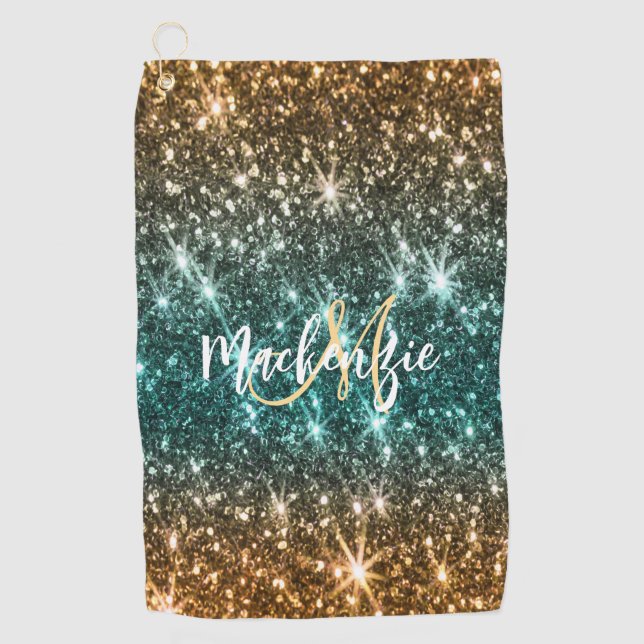 Hellfarbiger Glitzer Golfhandtuch (Vorderseite)