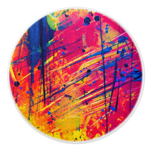 Hellfarbiger Spritzer Paint Abstrakt Keramikknauf