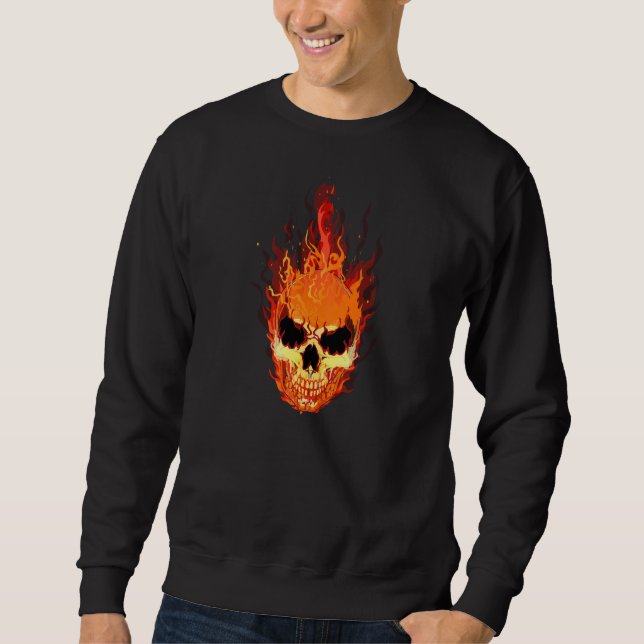 Hellfire Sentinel: Der flammende Schädel Saga Sweatshirt (Vorderseite)