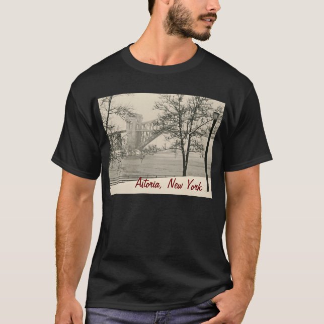"Hellgate Brücke" Astoria, das T-Shirt NY Männer (Vorderseite)