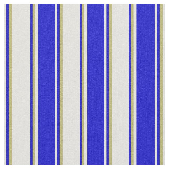 Hellgelb, blau und dunkel Khaki Muster Stoff (Nahaufnahme)