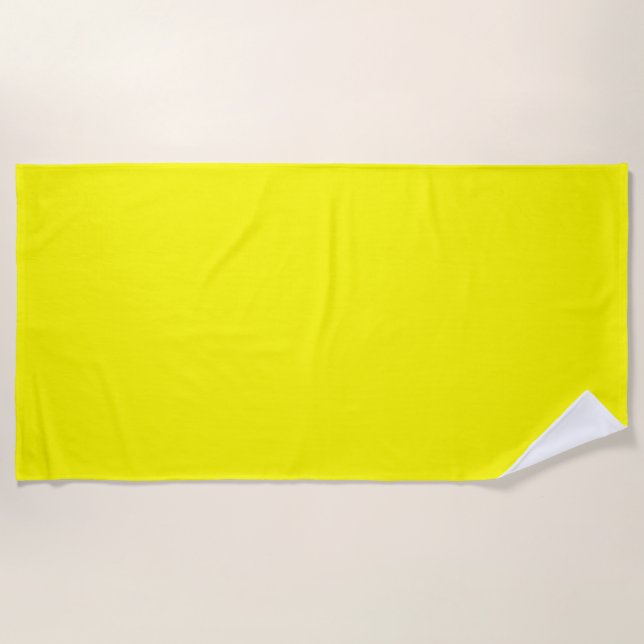 Hellgelb (feste Farbe) Strandtuch (Vorderseite)