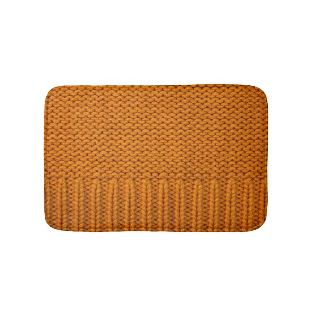 Hellgelb: handgefertigte Stricktextur. Badematte (Vorderseite)