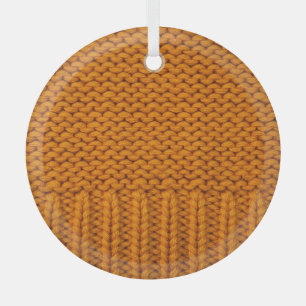 Hellgelb: handgefertigte Stricktextur. Ornament Aus Glas