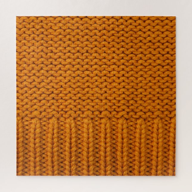 Hellgelb: handgefertigte Stricktextur. Puzzle (Vertikal)