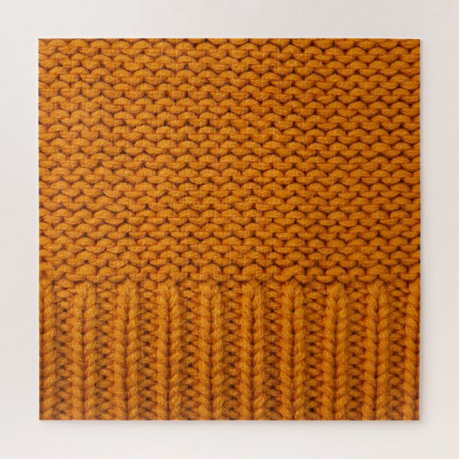 Hellgelb: handgefertigte Stricktextur. Puzzle (Vertikal)