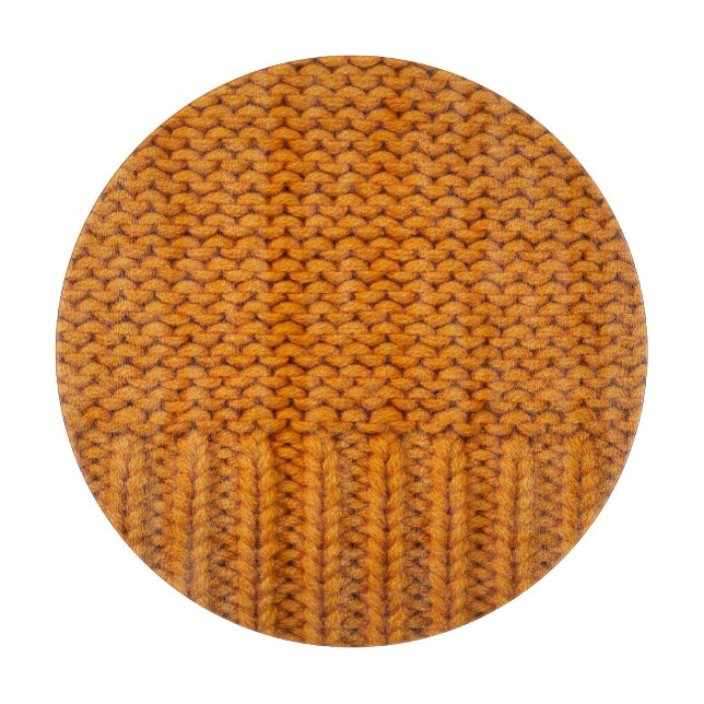 Hellgelb: handgefertigte Stricktextur. Schneidebrett (Vorderseite)