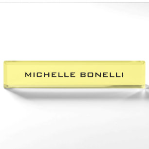 Hellgelb minimalist schlicht lesbar modern namensplakette