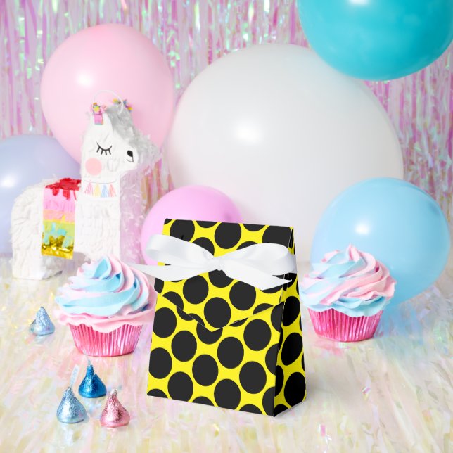 Hellgelb mit Black Dot Style Zent 4x2x5 Geschenkschachtel (Party)