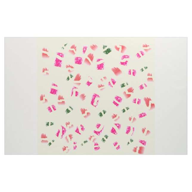 Hellgelb mit kirschrotem, grünem Muster Stoff (Yard (91,4 cm))