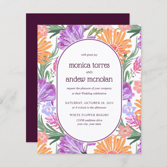 Hellgelb-orange-grüne Florals Frühjahrssonne (Vorne/Hinten)