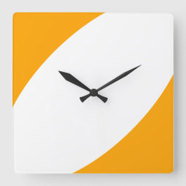 Hellgelb-orange-weiße Kurven mit modernem Chic Quadratische Wanduhr