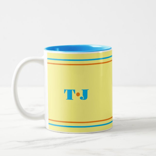 Hellgelb Personalisiert Zweifarbige Tasse (Links)