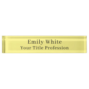 Hellgelb schlicht elegant professionell modern namensplakette