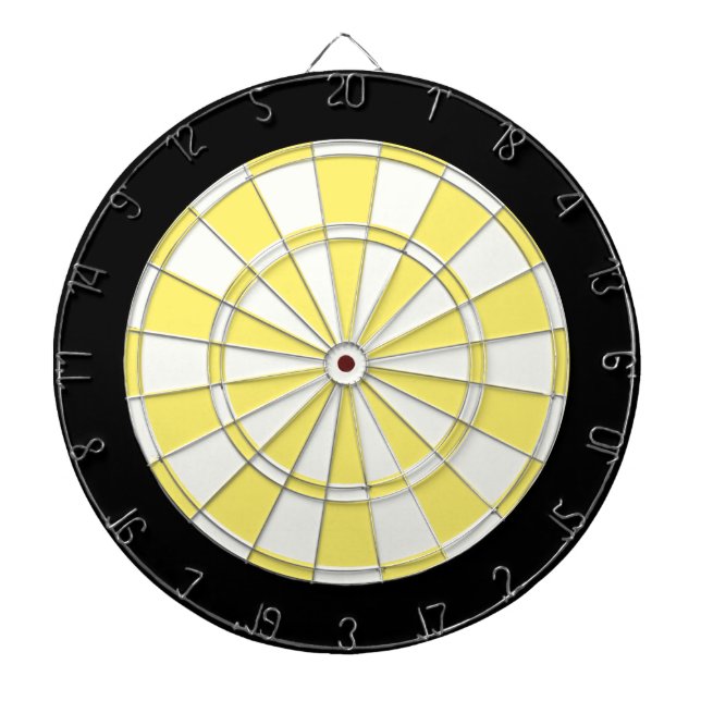 Hellgelb, schwarz und weiß dartscheibe (vorne)