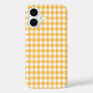Hellgelb-weiße klassische Houndstooth-Karo iPhone 16 Hülle