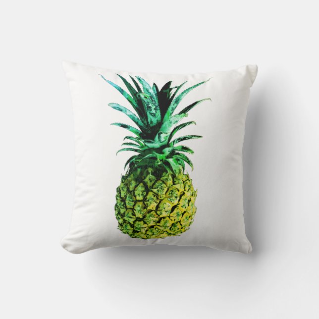 Hellgelbe Ananas Minimalistisches Kissen (Vorderseite)