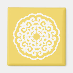 Hellgelbe asiatische Moods Mandalla Magnet