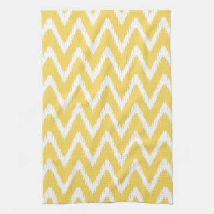 Hellgelbe asiatische Stimmungen Ikat Chevrons Handtuch
