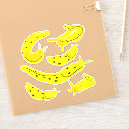 Hellgelbe Bananenschnecken Sticker Set