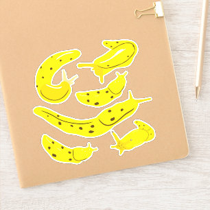 Hellgelbe Bananenschnecken Sticker Set
