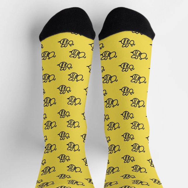 Hellgelbe Bienenmuster Socken (Oben)