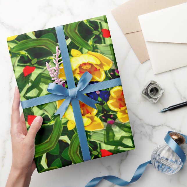 Hellgelbe Blume Geschenkpapier (Schenken)