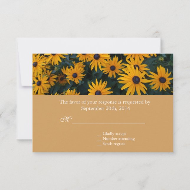Hellgelbe Blume Hochzeit RSVP Karte (Vorderseite)