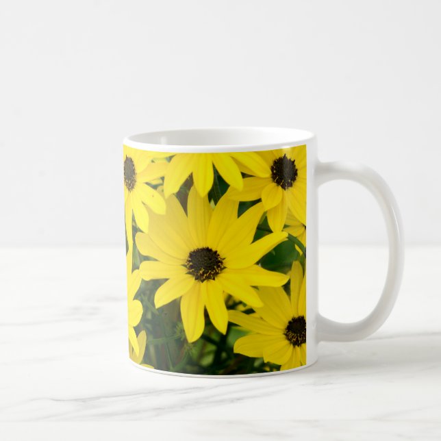Hellgelbe Blumen Kaffeetasse (Rechts)