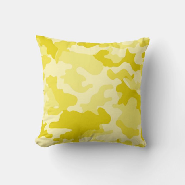 Hellgelbe Camouflage Kissen (Vorderseite)