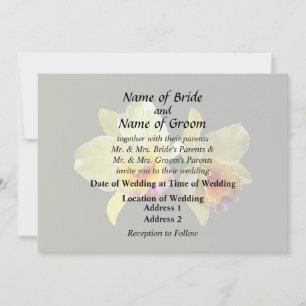 Hellgelbe Cattleya oder Einladung zu Hochzeitserze