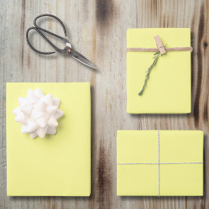 Hellgelbe Farbe Classic elegant Geschenkpapier Set