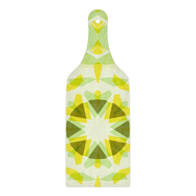 Hellgelbe grüne Sommer-Star Dopamin-Dekoration Schneidebrett (Vorderseite)