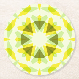 Hellgelbe grüne Star Dopamin Dekoration Kitsch Art Runder Pappuntersetzer