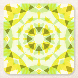 Hellgelbe grüne Star-Genitaldusche Rechteckiger Pappuntersetzer