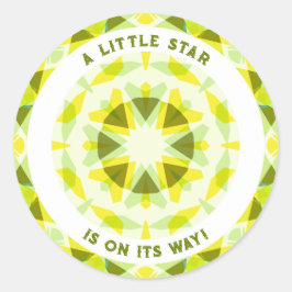 Hellgelbe grüne Star-Genitaldusche Runder Aufkleber