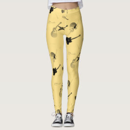 Hellgelbe Leggings Farbe des Gitarren-Felsens