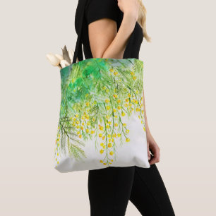 Hellgelbe Mimosa Aquarellfarben Blume Malerei