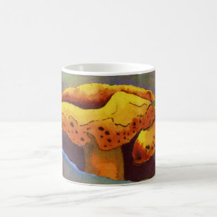 Hellgelbe Orangenfarbe dieses wilden Pilzes Kaffeetasse