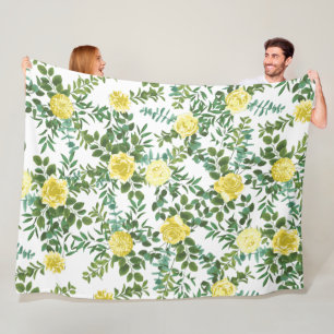 Hellgelbe Pastelpeony & Rose Blumenzwiebeln Fleecedecke