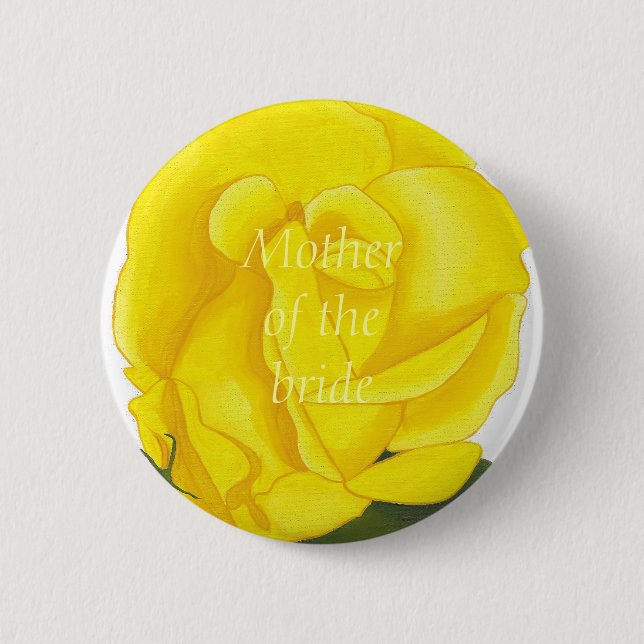 Hellgelbe Rose, Mutter des Brautknopfes Button (Vorderseite)